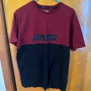 Puma Men's Red and Black T-Shirt